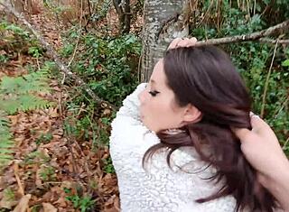 French amateur couple gets wild in the woods