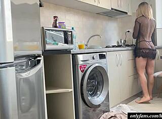I thrusted my step-mom into the washing machine and messed up her in the gazoo squuirt ans creampie fuskass dicksucking cumass squirt teens HD