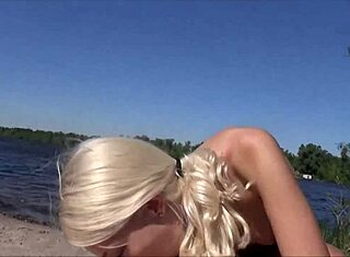POV video of a curvy blonde giving a blowjob and riding a dick
